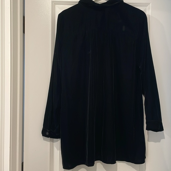 J. Jill black velvet button down shirt small nwt - Picture 3 of 3